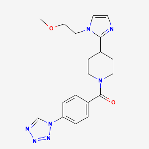 molecular formula C19H23N7O2 B5666577 4-[1-(2-methoxyethyl)-1H-imidazol-2-yl]-1-[4-(1H-tetrazol-1-yl)benzoyl]piperidine 