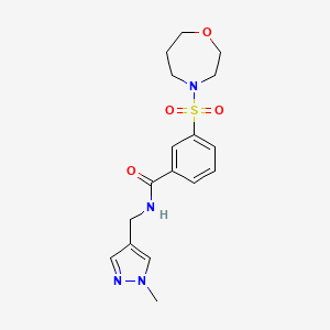 molecular formula C17H22N4O4S B5666585 N-[(1-methyl-1H-pyrazol-4-yl)methyl]-3-(1,4-oxazepan-4-ylsulfonyl)benzamide 
