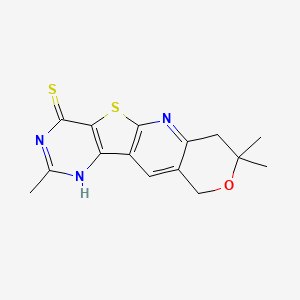 molecular formula C15H15N3OS2 B5666601 2,8,8-trimethyl-7,10-dihydro-8H-pyrano[3'',4'':5',6']pyrido[3',2':4,5]thieno[3,2-d]pyrimidine-4(3H)-thione 