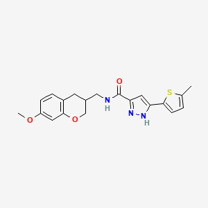 molecular formula C20H21N3O3S B5666619 N-[(7-methoxy-3,4-dihydro-2H-chromen-3-yl)methyl]-3-(5-methyl-2-thienyl)-1H-pyrazole-5-carboxamide 