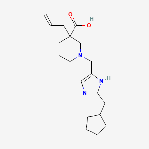 molecular formula C19H29N3O2 B5666631 3-allyl-1-{[2-(cyclopentylmethyl)-1H-imidazol-4-yl]methyl}-3-piperidinecarboxylic acid 