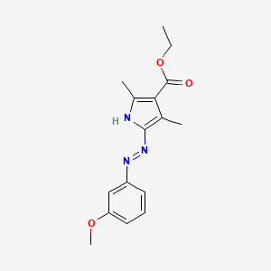 molecular formula C16H19N3O3 B5666632 ethyl 2-[(3-methoxyphenyl)hydrazono]-3,5-dimethyl-2H-pyrrole-4-carboxylate 