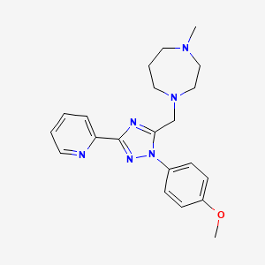 molecular formula C21H26N6O B5666636 1-{[1-(4-methoxyphenyl)-3-pyridin-2-yl-1H-1,2,4-triazol-5-yl]methyl}-4-methyl-1,4-diazepane 