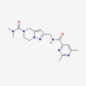 molecular formula C17H23N7O2 B5666644 2-({[(2,6-dimethylpyrimidin-4-yl)carbonyl]amino}methyl)-N,N-dimethyl-6,7-dihydropyrazolo[1,5-a]pyrazine-5(4H)-carboxamide 