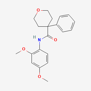 molecular formula C20H23NO4 B5666649 N-(2,4-dimethoxyphenyl)-4-phenyltetrahydro-2H-pyran-4-carboxamide 