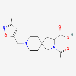 molecular formula C16H23N3O4 B5666651 2-acetyl-8-[(3-methyl-5-isoxazolyl)methyl]-2,8-diazaspiro[4.5]decane-3-carboxylic acid 