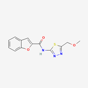 molecular formula C13H11N3O3S B5666660 N-[5-(methoxymethyl)-1,3,4-thiadiazol-2-yl]-1-benzofuran-2-carboxamide 