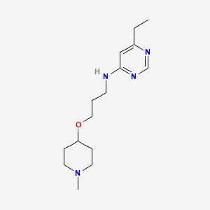 molecular formula C15H26N4O B5666670 6-ethyl-N-{3-[(1-methylpiperidin-4-yl)oxy]propyl}pyrimidin-4-amine 