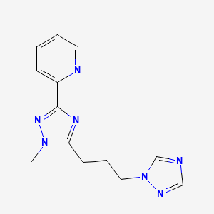 molecular formula C13H15N7 B5666672 2-{1-methyl-5-[3-(1H-1,2,4-triazol-1-yl)propyl]-1H-1,2,4-triazol-3-yl}pyridine 