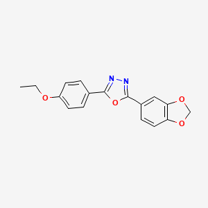 molecular formula C17H14N2O4 B5666692 2-(1,3-benzodioxol-5-yl)-5-(4-ethoxyphenyl)-1,3,4-oxadiazole 