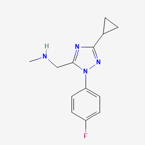 molecular formula C13H15FN4 B5666693 1-[3-cyclopropyl-1-(4-fluorophenyl)-1H-1,2,4-triazol-5-yl]-N-methylmethanamine 