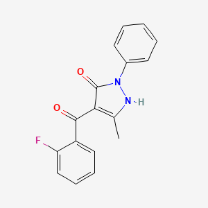 molecular formula C17H13FN2O2 B5666705 (2-fluorophenyl)(5-hydroxy-3-methyl-1-phenyl-1H-pyrazol-4-yl)methanone 