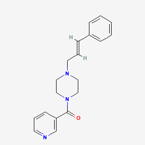 molecular formula C19H21N3O B5666709 1-(3-phenyl-2-propen-1-yl)-4-(3-pyridinylcarbonyl)piperazine 