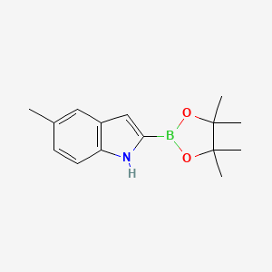 molecular formula C15H20BNO2 B566671 5-甲基-2-(4,4,5,5-四甲基-1,3,2-二氧杂硼环-2-基)-1H-吲哚 CAS No. 1256358-93-6