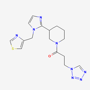 molecular formula C16H20N8OS B5666744 1-[3-(1H-tetrazol-1-yl)propanoyl]-3-[1-(1,3-thiazol-4-ylmethyl)-1H-imidazol-2-yl]piperidine 