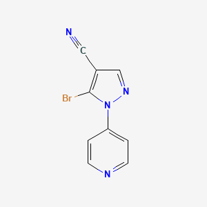 molecular formula C9H5BrN4 B566675 5-Bromo-1-(pyridin-4-YL)-1H-pyrazole-4-carbonitrile CAS No. 1269291-02-2