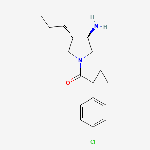 molecular formula C17H23ClN2O B5666751 (3R*,4S*)-1-{[1-(4-chlorophenyl)cyclopropyl]carbonyl}-4-propylpyrrolidin-3-amine 