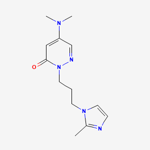 molecular formula C13H19N5O B5666758 5-(dimethylamino)-2-[3-(2-methyl-1H-imidazol-1-yl)propyl]pyridazin-3(2H)-one 