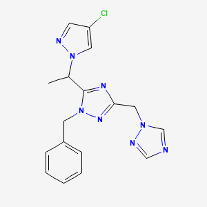 molecular formula C17H17ClN8 B5666766 1-benzyl-5-[1-(4-chloro-1H-pyrazol-1-yl)ethyl]-3-(1H-1,2,4-triazol-1-ylmethyl)-1H-1,2,4-triazole 