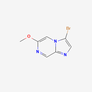 molecular formula C7H6BrN3O B566678 3-Bromo-6-methoxyimidazo[1,2-a]pyrazine CAS No. 1276056-77-9