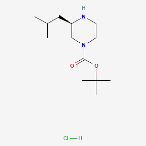 molecular formula C13H27ClN2O2 B566680 (R)-tert-Butyl 3-isobutylpiperazine-1-carboxylate hydrochloride CAS No. 1217469-14-1