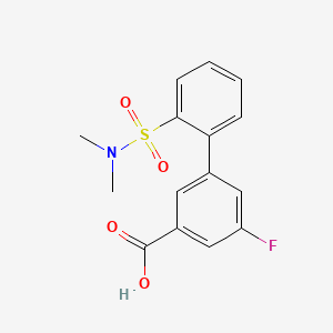 molecular formula C15H14FNO4S B566685 2'-(N,N-Dimethylsulfamoyl)-5-fluoro-[1,1'-biphenyl]-3-carboxylic acid CAS No. 1261996-26-2
