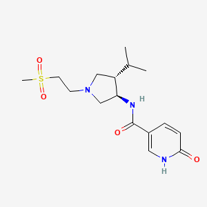 molecular formula C16H25N3O4S B5666859 N-{rel-(3R,4S)-4-isopropyl-1-[2-(methylsulfonyl)ethyl]-3-pyrrolidinyl}-6-oxo-1,6-dihydro-3-pyridinecarboxamide hydrochloride 
