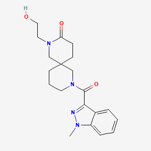 molecular formula C20H26N4O3 B5666885 2-(2-hydroxyethyl)-8-[(1-methyl-1H-indazol-3-yl)carbonyl]-2,8-diazaspiro[5.5]undecan-3-one 