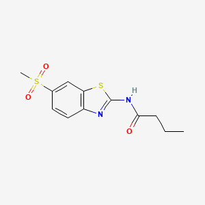 molecular formula C12H14N2O3S2 B5666893 N-[6-(methylsulfonyl)-1,3-benzothiazol-2-yl]butanamide 