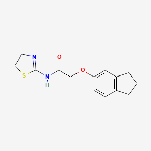 molecular formula C14H16N2O2S B5666911 2-(2,3-dihydro-1H-inden-5-yloxy)-N-(4,5-dihydro-1,3-thiazol-2-yl)acetamide 