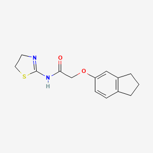 2-(2,3-dihydro-1H-inden-5-yloxy)-N-(4,5-dihydro-1,3-thiazol-2-yl)acetamide