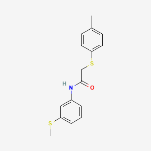 molecular formula C16H17NOS2 B5666921 2-[(4-methylphenyl)thio]-N-[3-(methylthio)phenyl]acetamide 