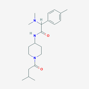 molecular formula C21H33N3O2 B5666945 2-(dimethylamino)-N-[1-(3-methylbutanoyl)-4-piperidinyl]-2-(4-methylphenyl)acetamide 