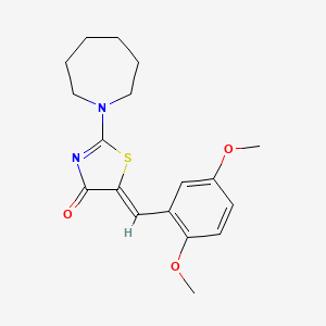 molecular formula C18H22N2O3S B5666949 2-(1-azepanyl)-5-(2,5-dimethoxybenzylidene)-1,3-thiazol-4(5H)-one 