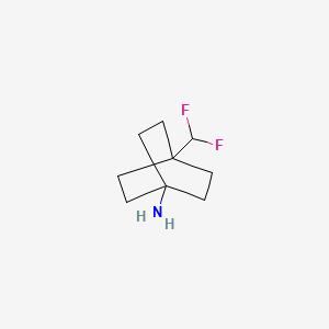 molecular formula C9H15F2N B566695 4-(Difluoromethyl)bicyclo[2.2.2]octan-1-amine CAS No. 1245643-16-6