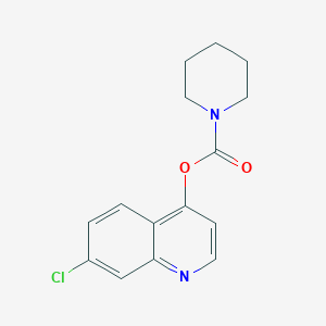 molecular formula C15H15ClN2O2 B5666957 7-chloro-4-quinolinyl 1-piperidinecarboxylate 