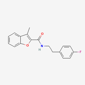 molecular formula C18H16FNO2 B5666993 N-[2-(4-fluorophenyl)ethyl]-3-methyl-1-benzofuran-2-carboxamide 