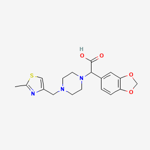 1,3-benzodioxol-5-yl{4-[(2-methyl-1,3-thiazol-4-yl)methyl]piperazin-1-yl}acetic acid