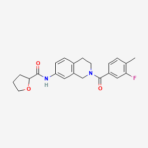 N-[2-(3-fluoro-4-methylbenzoyl)-1,2,3,4-tetrahydroisoquinolin-7-yl]tetrahydrofuran-2-carboxamide