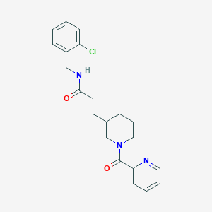 molecular formula C21H24ClN3O2 B5667037 N-(2-chlorobenzyl)-3-[1-(pyridin-2-ylcarbonyl)piperidin-3-yl]propanamide 
