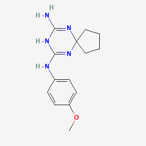 molecular formula C14H19N5O B5667042 N-(4-methoxyphenyl)-6,8,10-triazaspiro[4.5]deca-6,9-diene-7,9-diamine 