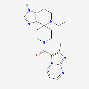 molecular formula C20H25N7O B5667066 5-ethyl-1'-[(2-methylimidazo[1,2-a]pyrimidin-3-yl)carbonyl]-1,5,6,7-tetrahydrospiro[imidazo[4,5-c]pyridine-4,4'-piperidine] 