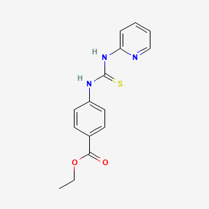 molecular formula C15H15N3O2S B5667074 ethyl 4-{[(2-pyridinylamino)carbonothioyl]amino}benzoate 