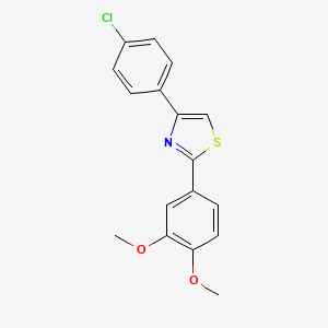 molecular formula C17H14ClNO2S B5667093 4-(4-chlorophenyl)-2-(3,4-dimethoxyphenyl)-1,3-thiazole 