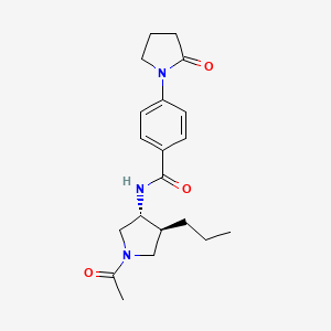molecular formula C20H27N3O3 B5667104 N-[(3R*,4S*)-1-acetyl-4-propyl-3-pyrrolidinyl]-4-(2-oxo-1-pyrrolidinyl)benzamide 