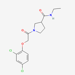 molecular formula C15H18Cl2N2O3 B5667110 1-[(2,4-dichlorophenoxy)acetyl]-N-ethyl-3-pyrrolidinecarboxamide 