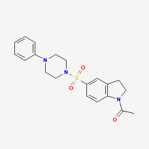 molecular formula C20H23N3O3S B5667116 1-acetyl-5-[(4-phenyl-1-piperazinyl)sulfonyl]indoline 