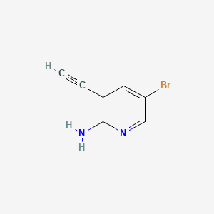 molecular formula C7H5BrN2 B566713 5-溴-3-乙炔基吡啶-2-胺 CAS No. 1210838-82-6