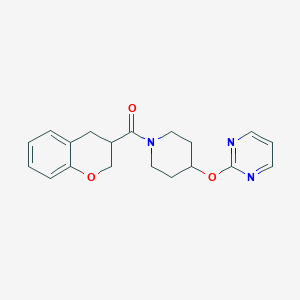 molecular formula C19H21N3O3 B5667133 2-{[1-(3,4-dihydro-2H-chromen-3-ylcarbonyl)piperidin-4-yl]oxy}pyrimidine 