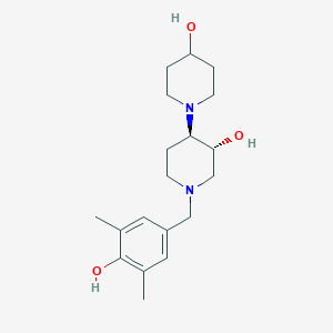 molecular formula C19H30N2O3 B5667138 (3'R*,4'R*)-1'-(4-hydroxy-3,5-dimethylbenzyl)-1,4'-bipiperidine-3',4-diol 